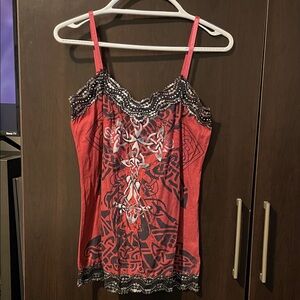 Maurices Red and Black Celtic Tank Top